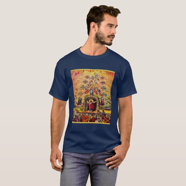 Himmelska Grind med guld-folie struktur och Jesus T-shirt (Hel framsida)