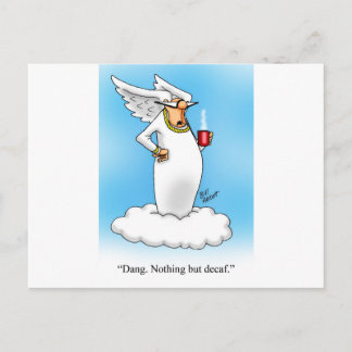 Himmelska Humor Angel Coffee Tecknad Gift! Vykort
