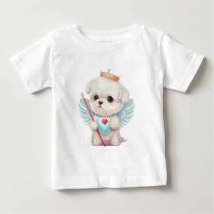 Himmelska Kärlek: Cute Angel Malese Hund Puppy T Shirt