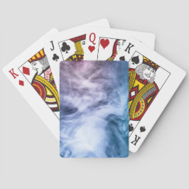 Himmelska moln av blåvit lila, vit abstrakt, rök kortlek