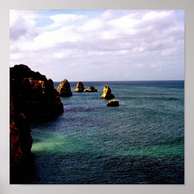 Himmelska Portugal Ocean - Teal & Azure Poster (Framsidan)