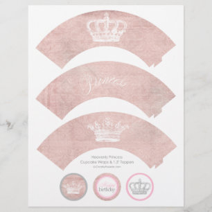 Himmelska prinsessan Cupkaka Wraps & Toppers
