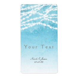 Himmelska strängljus Blå rustik etikett för vin Fraktsedel