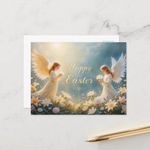 Himmelska välsignelser för Angelic Påsk Glow Helg Vykort