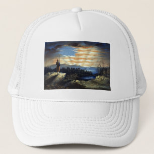 Himmelskt amerikanskt flaggmotiv på himlen, Zouave Keps