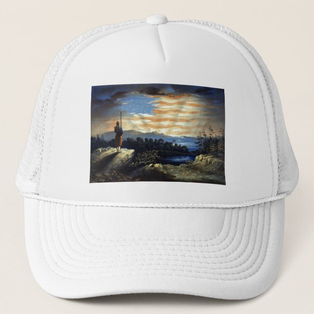 Himmelskt amerikanskt flaggmotiv på himlen, Zouave Keps (Framsida)