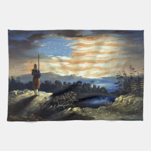 Himmelskt amerikanskt flaggmotiv på himlen, Zouave Kökshandduk