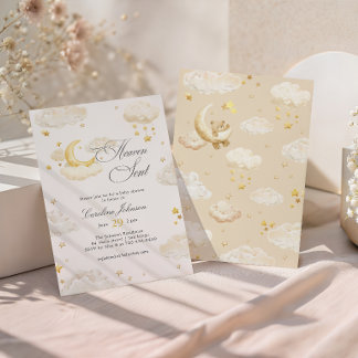 Himmelskt Drömmig Himmel Baby Shower Inbjudningar