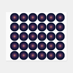 Himmelskt gyllene mandala — Balans i det oändliga Klistermärke
