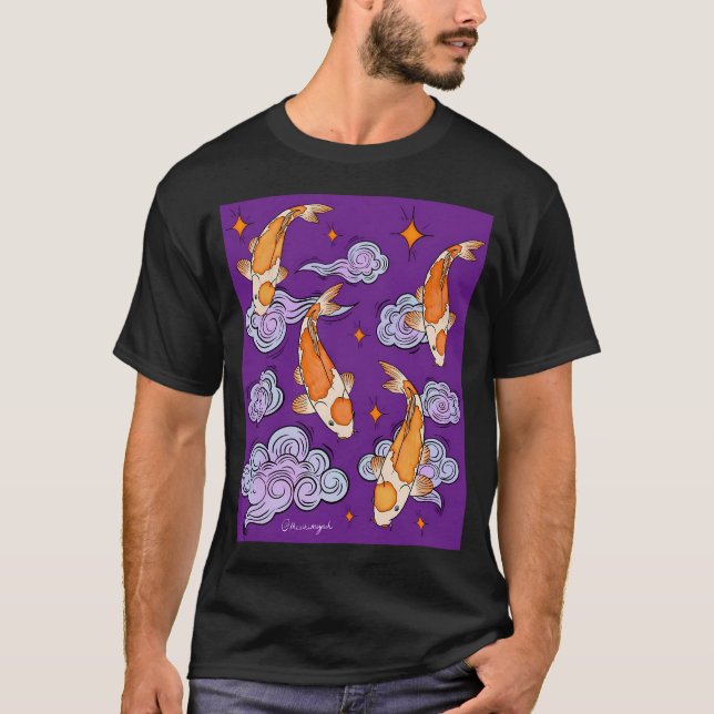 Himmelskt Koi Drömlandskap T Shirt (Framsida)