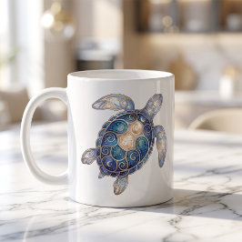 Himmelskt Sköldpadds Mug Luxuös Linje Konst Kaffemugg