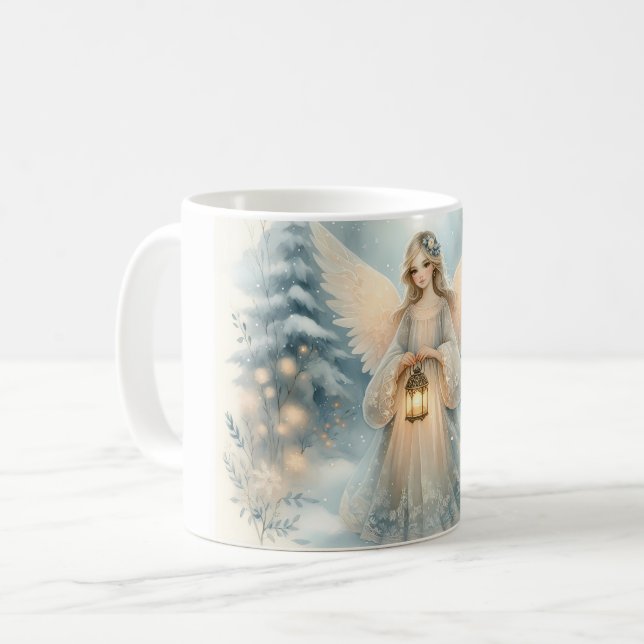 Himmelskt vinterängel Lanternan av nåd Kaffemugg (Framsida vänster)