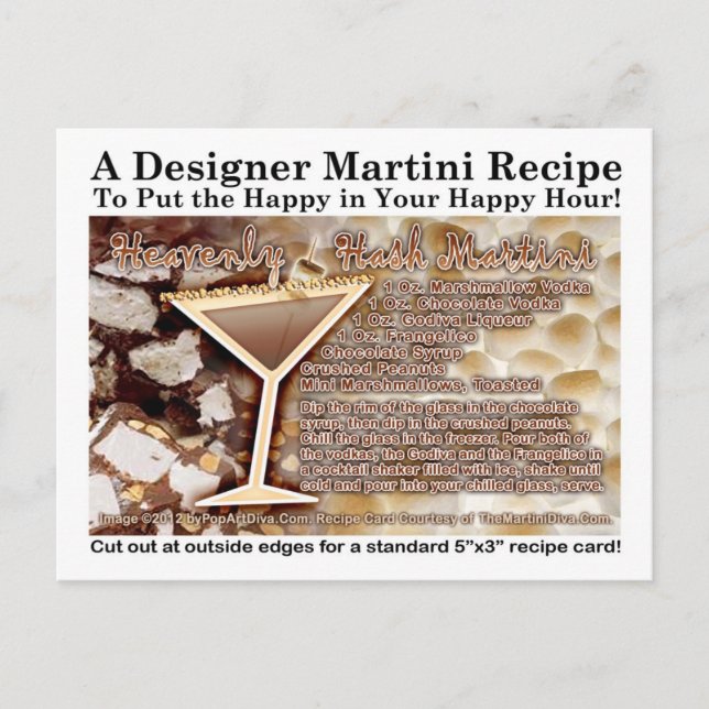 Himmelskt vykort för Hash Martini-recept (Framsida)