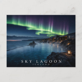Himmlag Lagen Geotermisk Havsutsikt Island Aurora Vykort