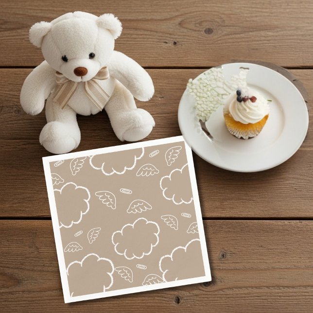 Himmlig änglahalo moln BEIGE servetter (Heavenly Angel Halo Cloud BEIGE Napkins)