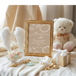 Himmlig bebisshower beige Nappjakt spel Inbjudningar