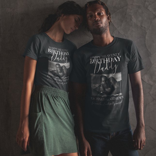 Himmlig Födelsedag Pappa | Foto Minnes T-Shirt (Skapare uppladdad)
