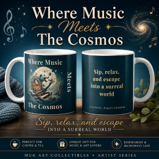 Himmlig Hundpianist Musik Mötter Kosmos Kaffemugg