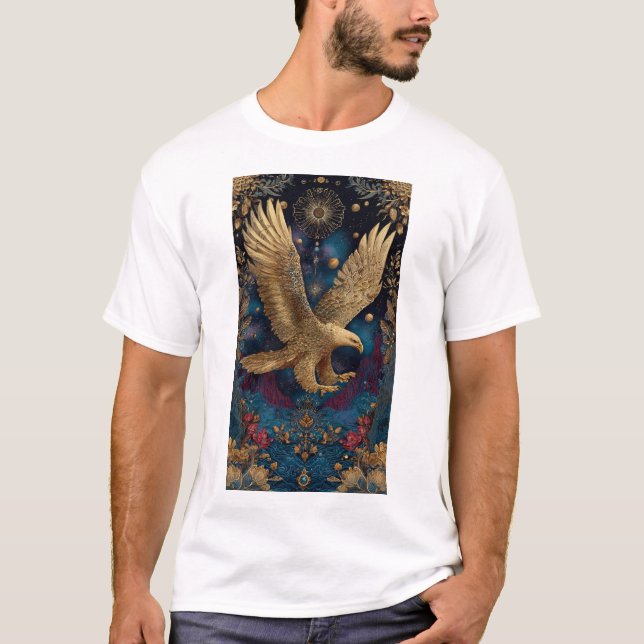 Himmlig konst med gyllene örn t shirt (Framsida)