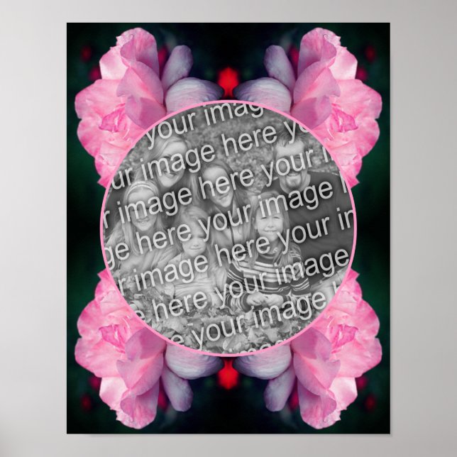 Himmlig Rosa Rosblomma Skapa Ditt Eget Foto Poster (Framsidan)