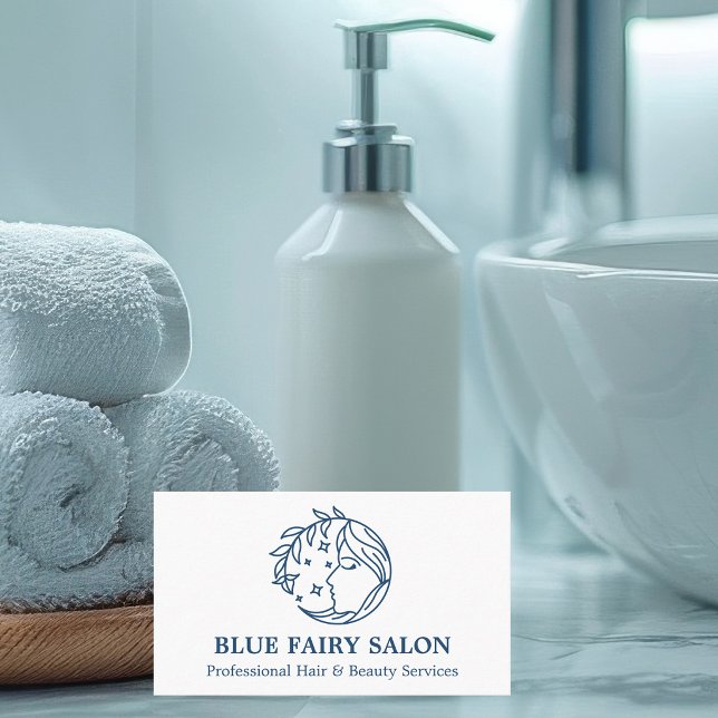Himmlig Skönhet Hår Salong Spa Blå Visitkort (Skapare uppladdad)