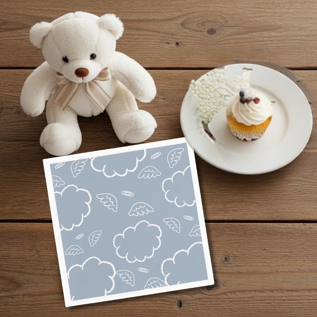 Himmliga änglahalo moln  Blå  Servetter (Heavenly Angel Halo Cloud Blue Napkins)