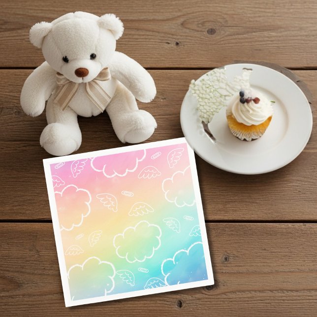 Himmliga änglahalo moln regnbåge servetter (Heavenly Angel Halo Cloud Rainbow Napkins)