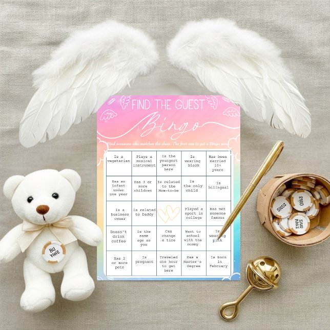 Himmligt Regnbågs Hitta Gäst Bingo Kort (Heavenly Rainbow Find The Guest Bingo Card)