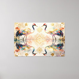 Himmlische Kraniche in Harmonie - Wasserfarben  Canvastryck