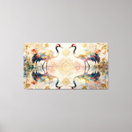 Himmlische Kraniche in Harmonie - Wasserfarben  Canvastryck