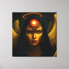 Himmlische Wächter Engel - Glasbaustein Stil Canvastryck