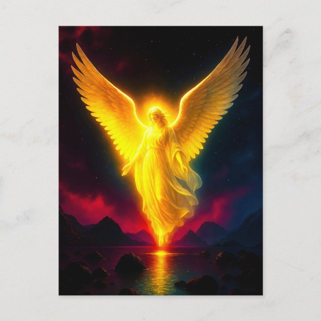 Himmlischer Wächter im goldenen Licht Helg Vykort (Framsida)