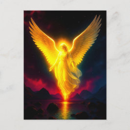 Himmlischer Wächter im goldenen Licht Vykort