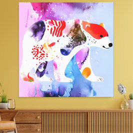 Himmlisk björn med ett leende canvastryck