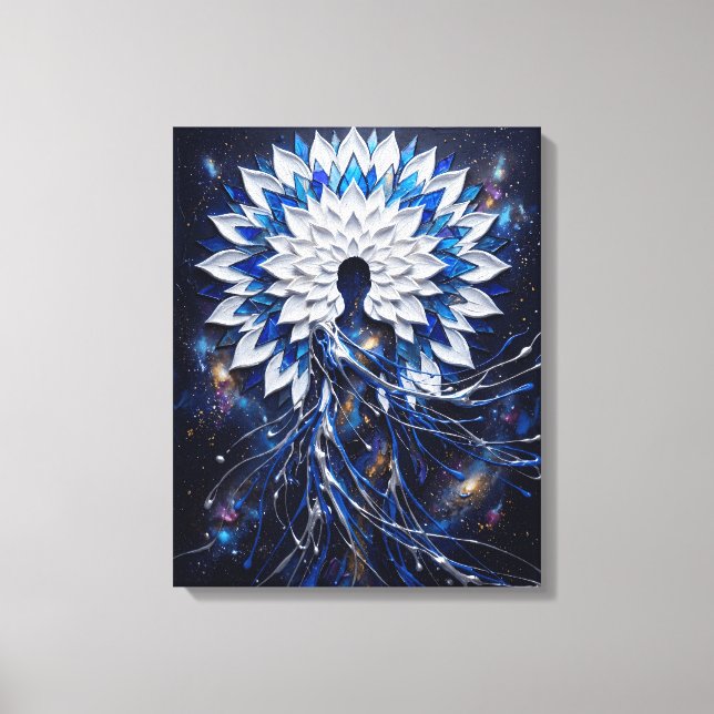 Himmlisk Impasto Mandala Gudinna Canvastryck (Framsida)