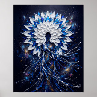 Himmlisk Impasto Mandala Gudinna Poster