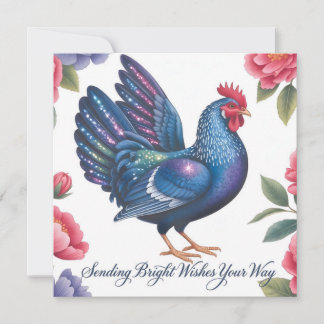 Himmlisk Tupp Hälsning med Blommig Ram