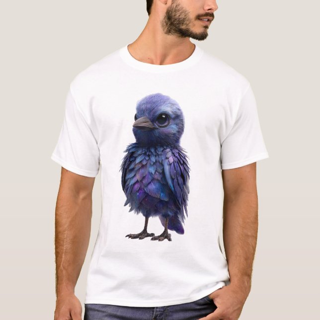 Himmliska Galaxy Fjädrad Lila Fågel Män T Shirt (Framsida)