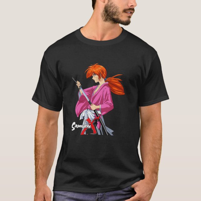 Himura Kenshin Battousai Samurai X T Shirt (Framsida)