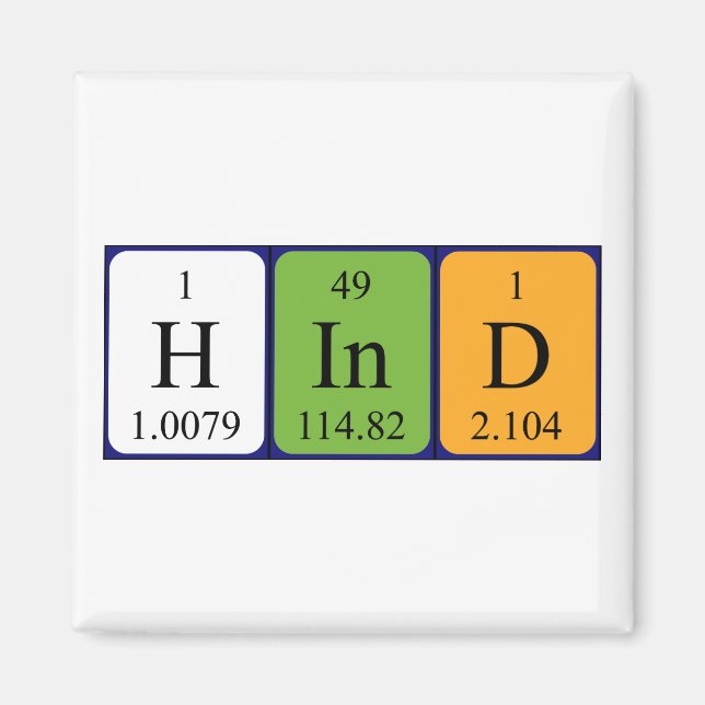 Hind Period bord namn magnet (Framsidan)