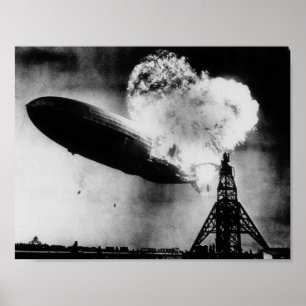 Hindenburg katastrof - Zeppelinexplosion Poster