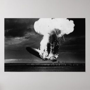 Hindenburg katastrof - Zeppelinexplosionfoto Poster
