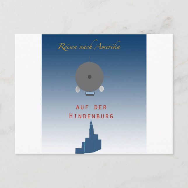 Hindenburg Zeppelin Vykort (Framsida)
