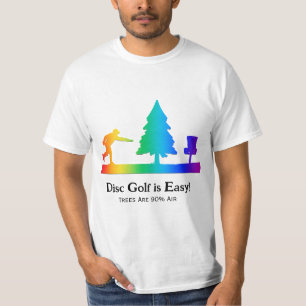 Hinder för Regnbåge Funny Disk Golf Pshing Träd T Shirt