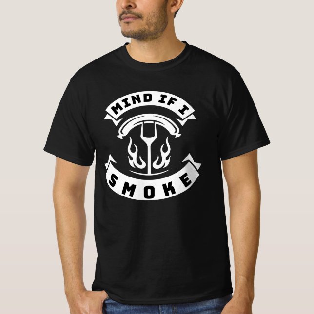 Hinder om jag röker Rolig BBQ grillning T Shirt (Framsida)