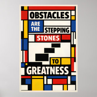 Hinder Stegstenar Mondrian Typografi Poster