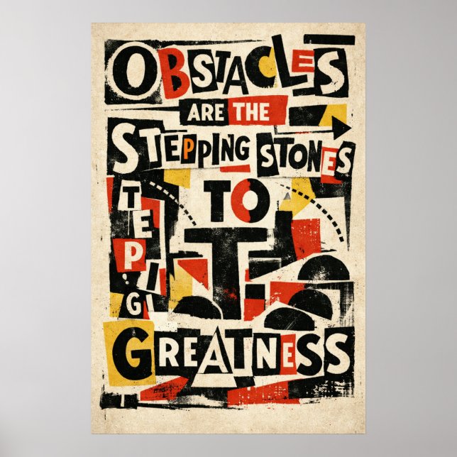 Hinder Stegstenar Vintage Typografi Poster (Framsidan)