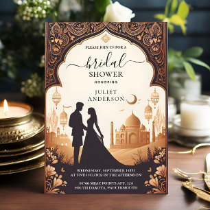 Hindi Henna Mehndi Indian Stil Möhippa Inbjudningar