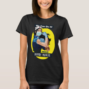 Hindi Proud Frontline Worker Rosie Riveter Nurse D T Shirt