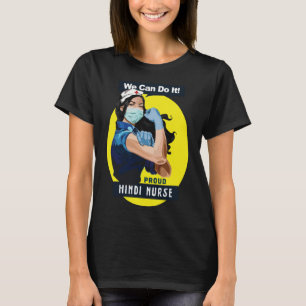 Hindi Proud Frontline Worker Rosie Riveter Nurse D T Shirt